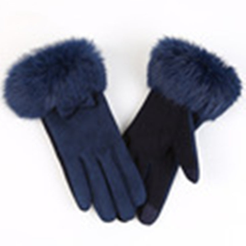 Velvet Suede Gloves For Women