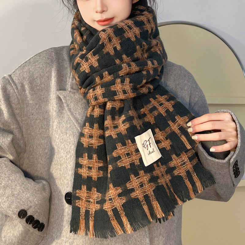 Plaid Scarf Winter Women