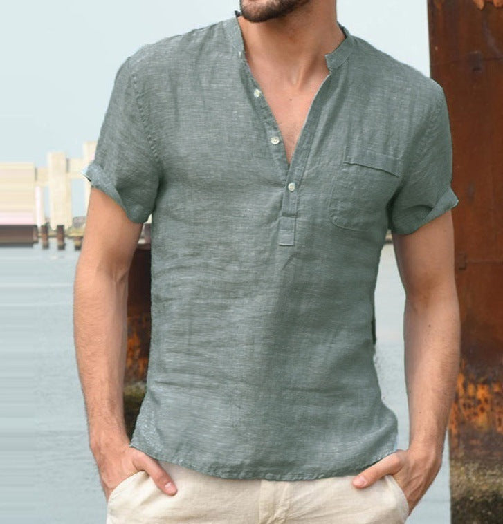 hot style men's anti-cotton linen shirt