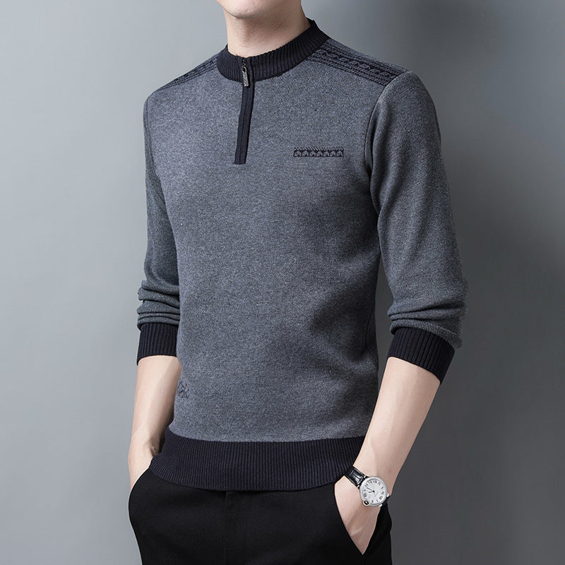 Half-high Collar Zipper Middle-aged Cardigan