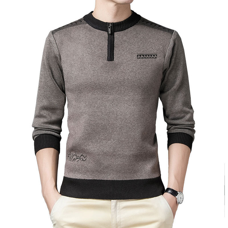 Half-high Collar Zipper Middle-aged Cardigan