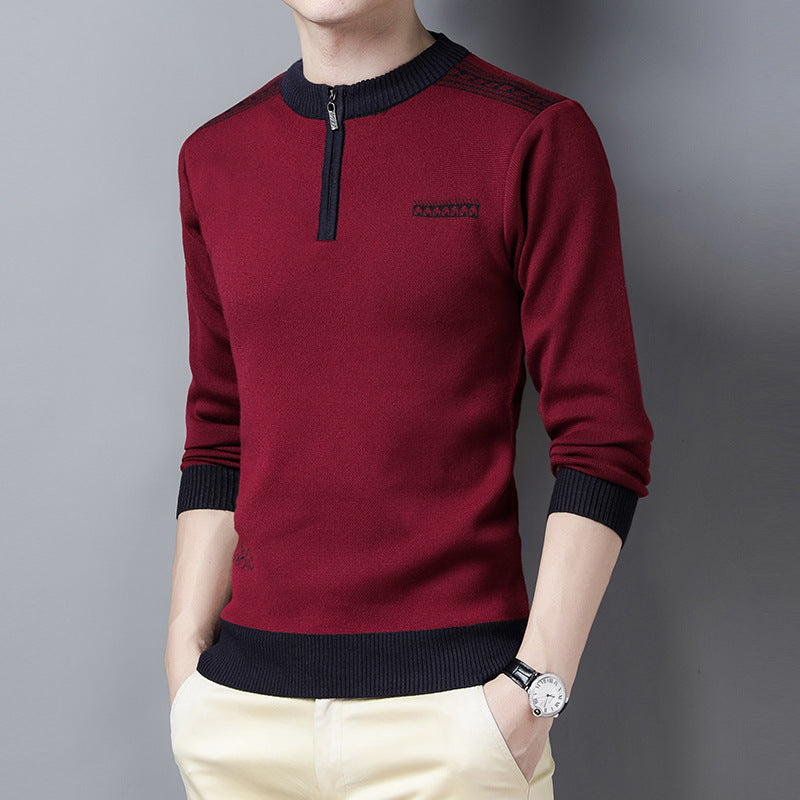 Half-high Collar Zipper Middle-aged Cardigan