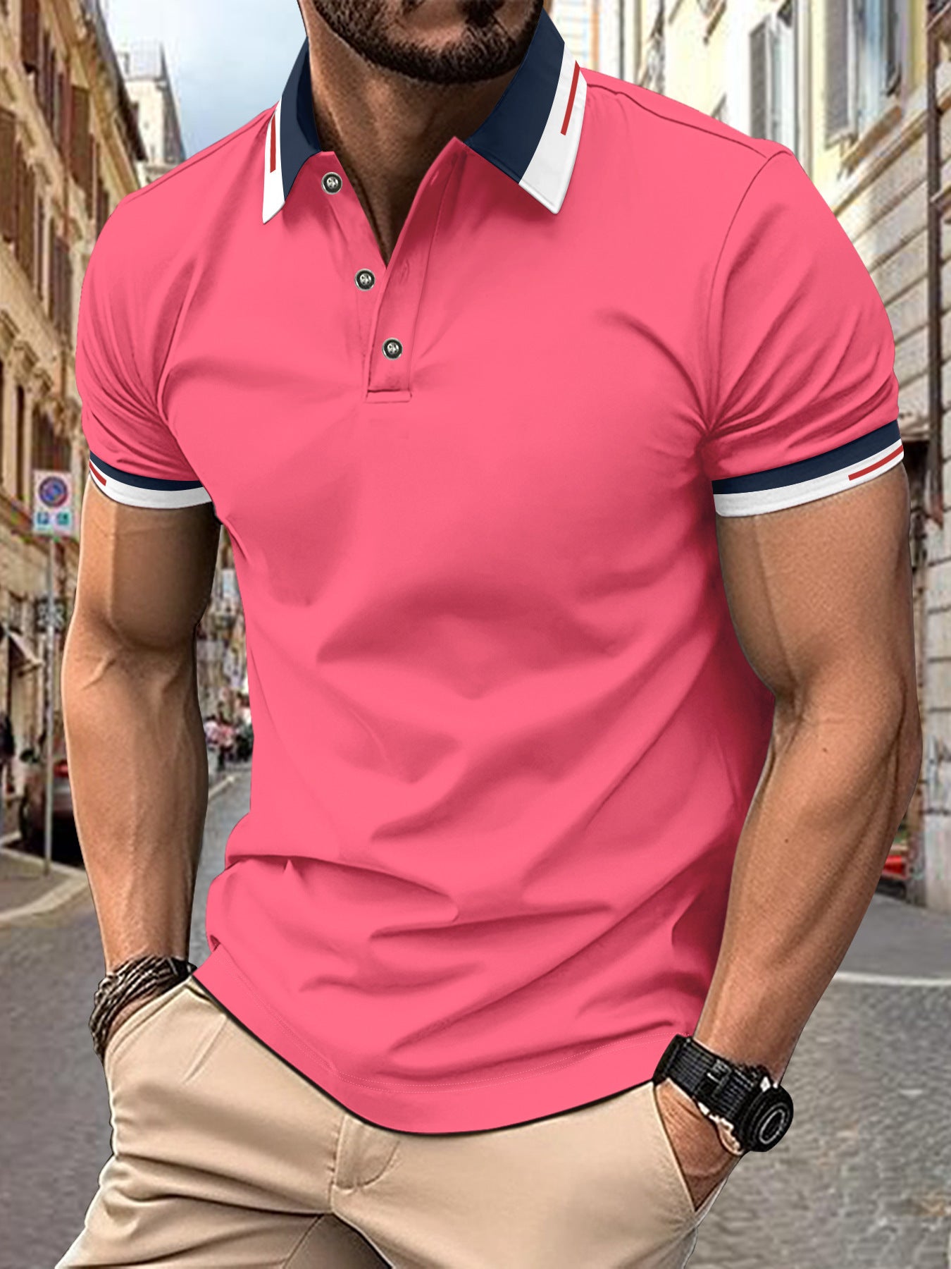 Button Men's Casual Polo Shirt