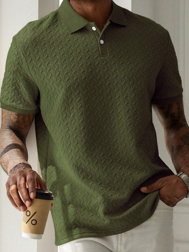 Front Button Short Sleeve Simple Polo Shirt