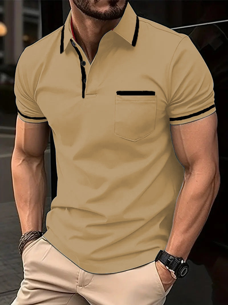Polo Shirt Button Pocket Men's