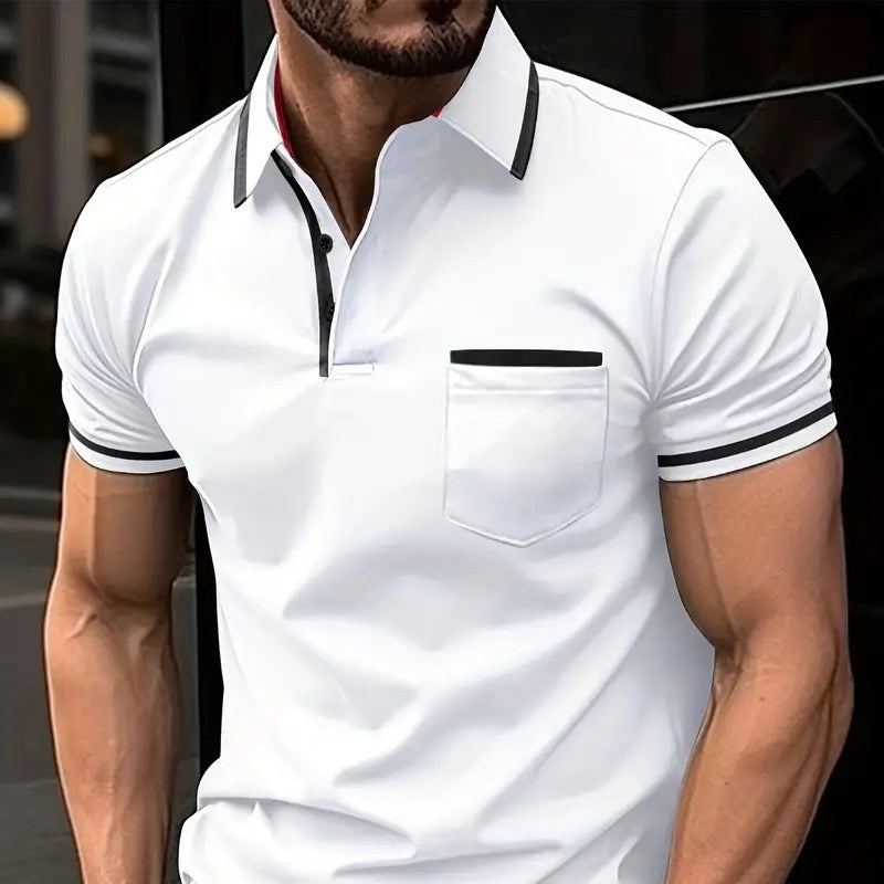 Polo Shirt Button Pocket Men's