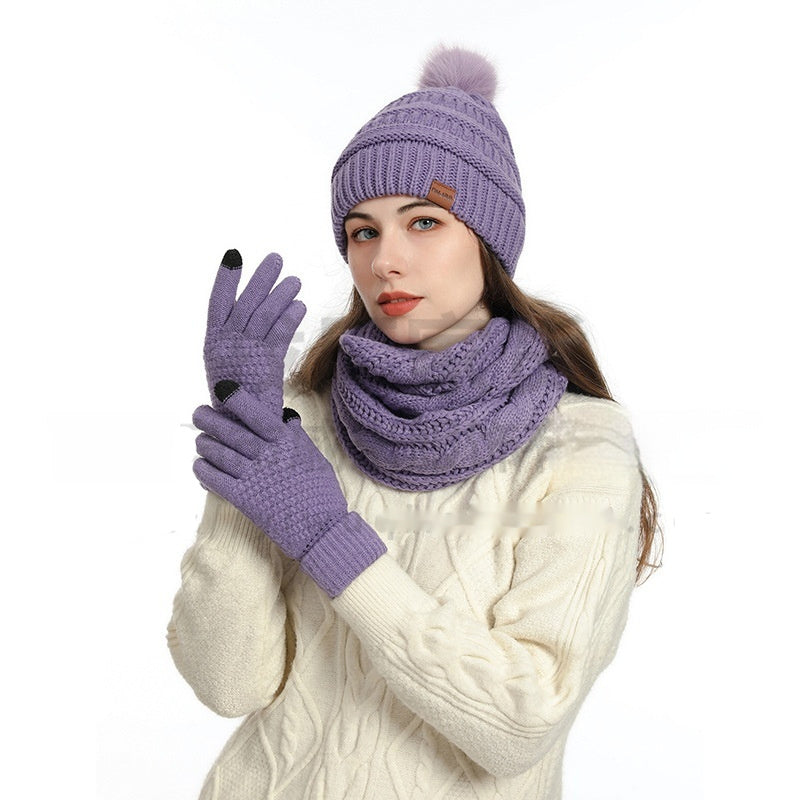 Winter Female Cap Scarf Gloves And Socks