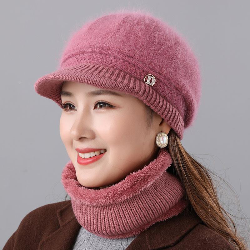 Women’s Versatile Wool & Rabbit Fur Winter Cap