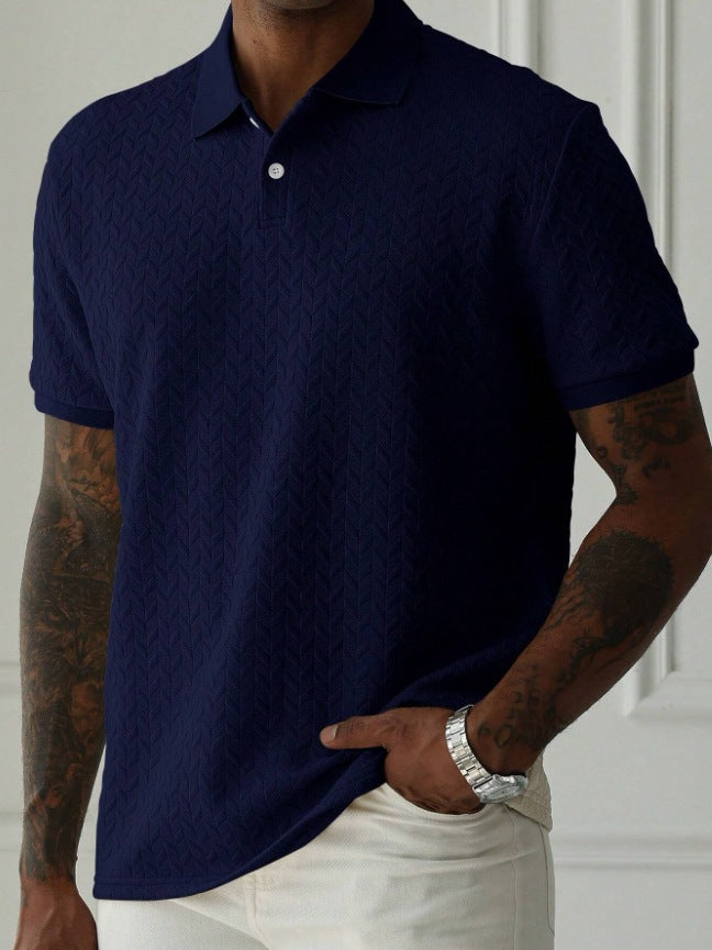 Front Button Short Sleeve Simple Polo Shirt