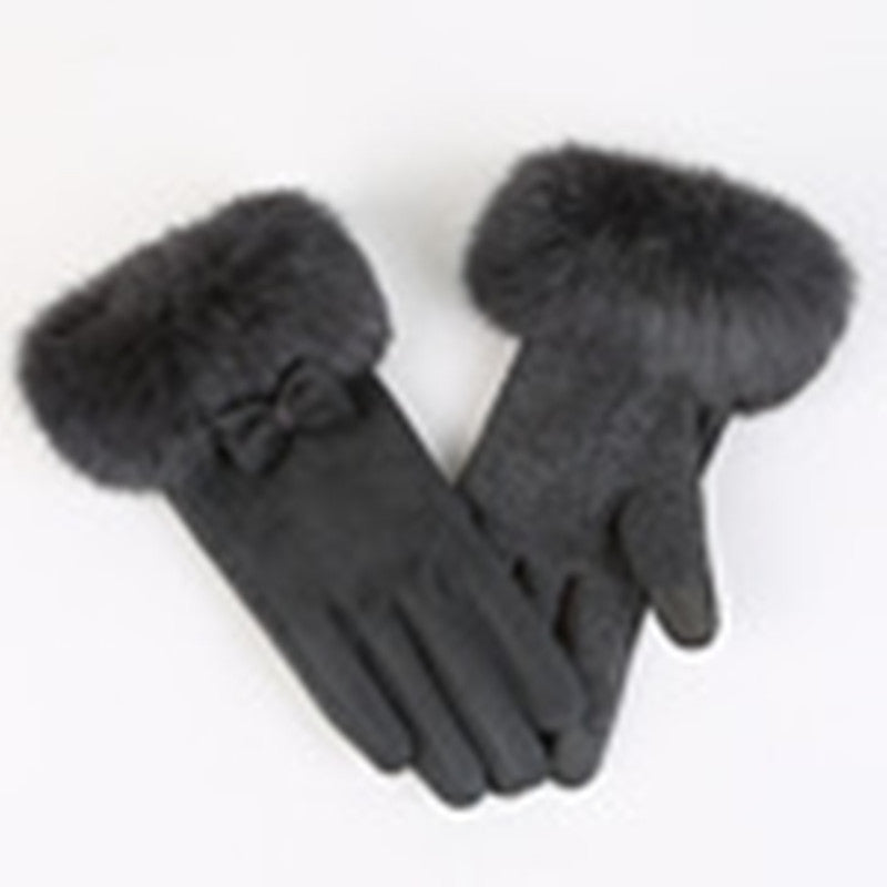 Velvet Suede Gloves For Women