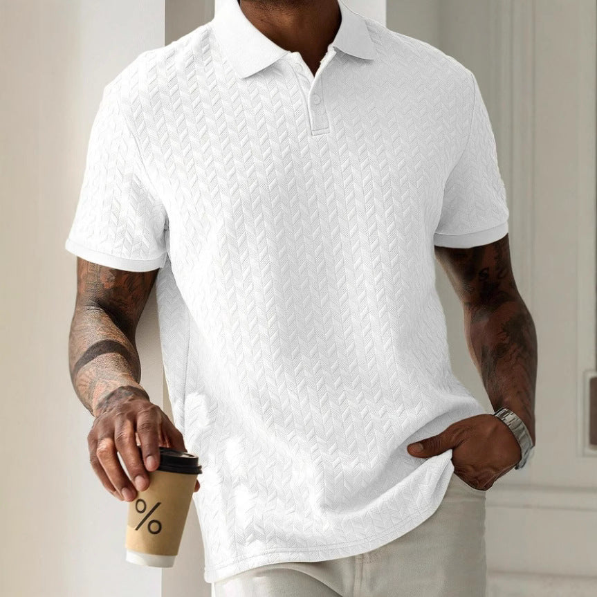Front Button Short Sleeve Simple Polo Shirt