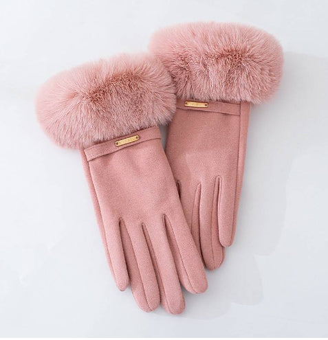 Gloves Winter Women Fleece-lined Thickened
