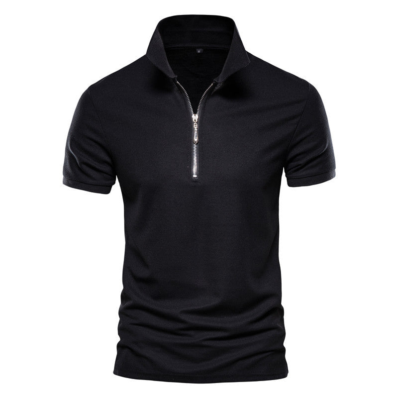 Half Zipper Men's Pullover Short Sleeves