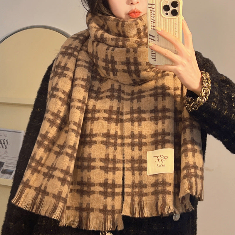 Plaid Scarf Winter Women