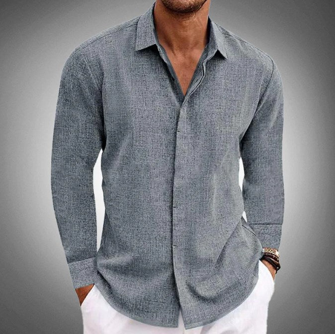 Men's linen long-sleeved