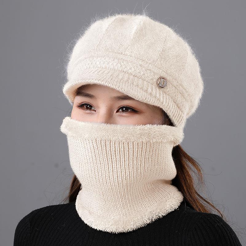 Women’s Versatile Wool & Rabbit Fur Winter Cap
