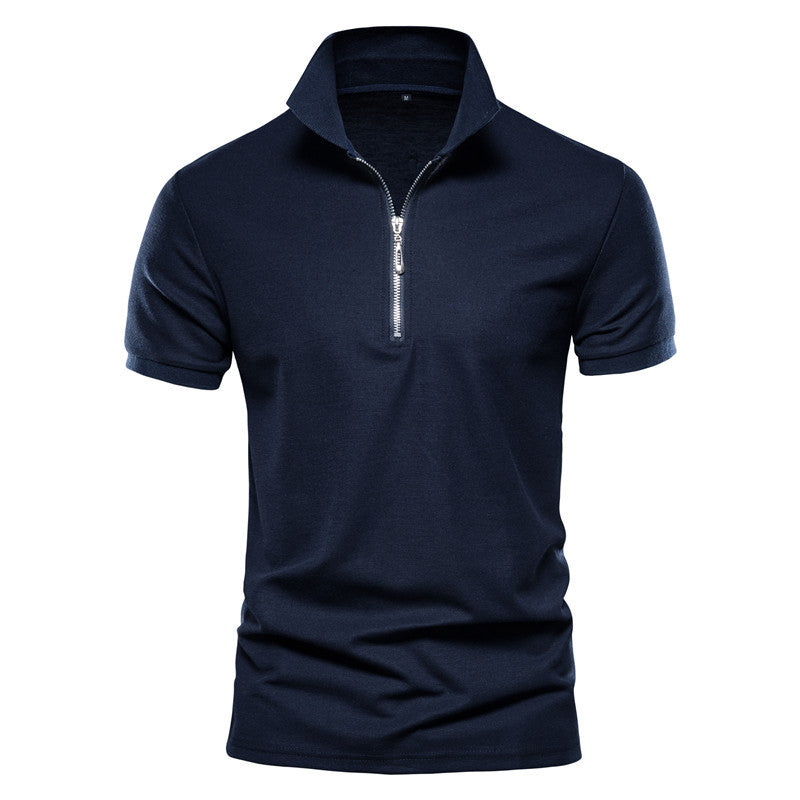 Half Zipper Men's Pullover Short Sleeves