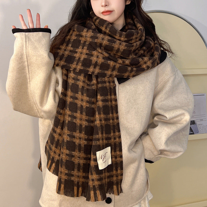 Plaid Scarf Winter Women
