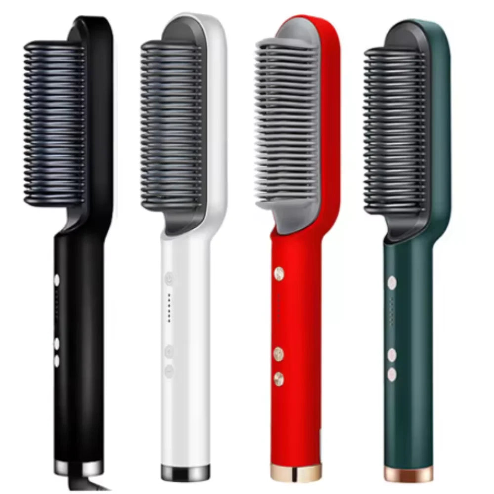 3-in-1 Electric Hair Straightening Brush – 120/220V