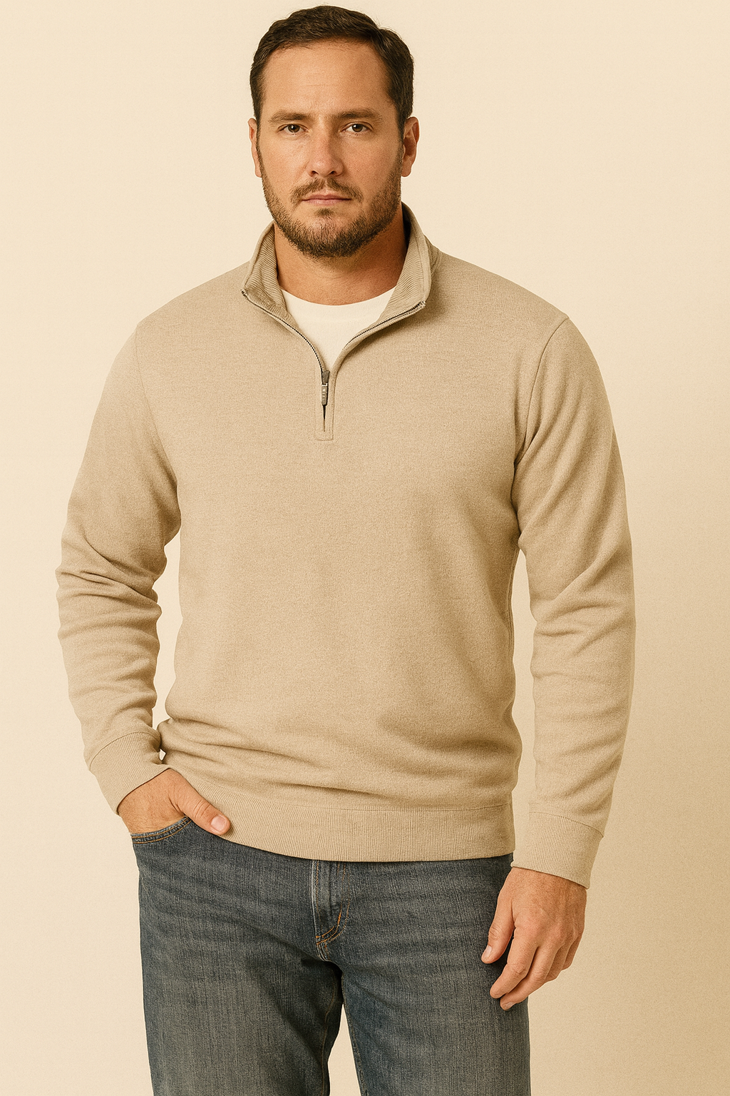 Men's Half Zipper Pullover Sweater