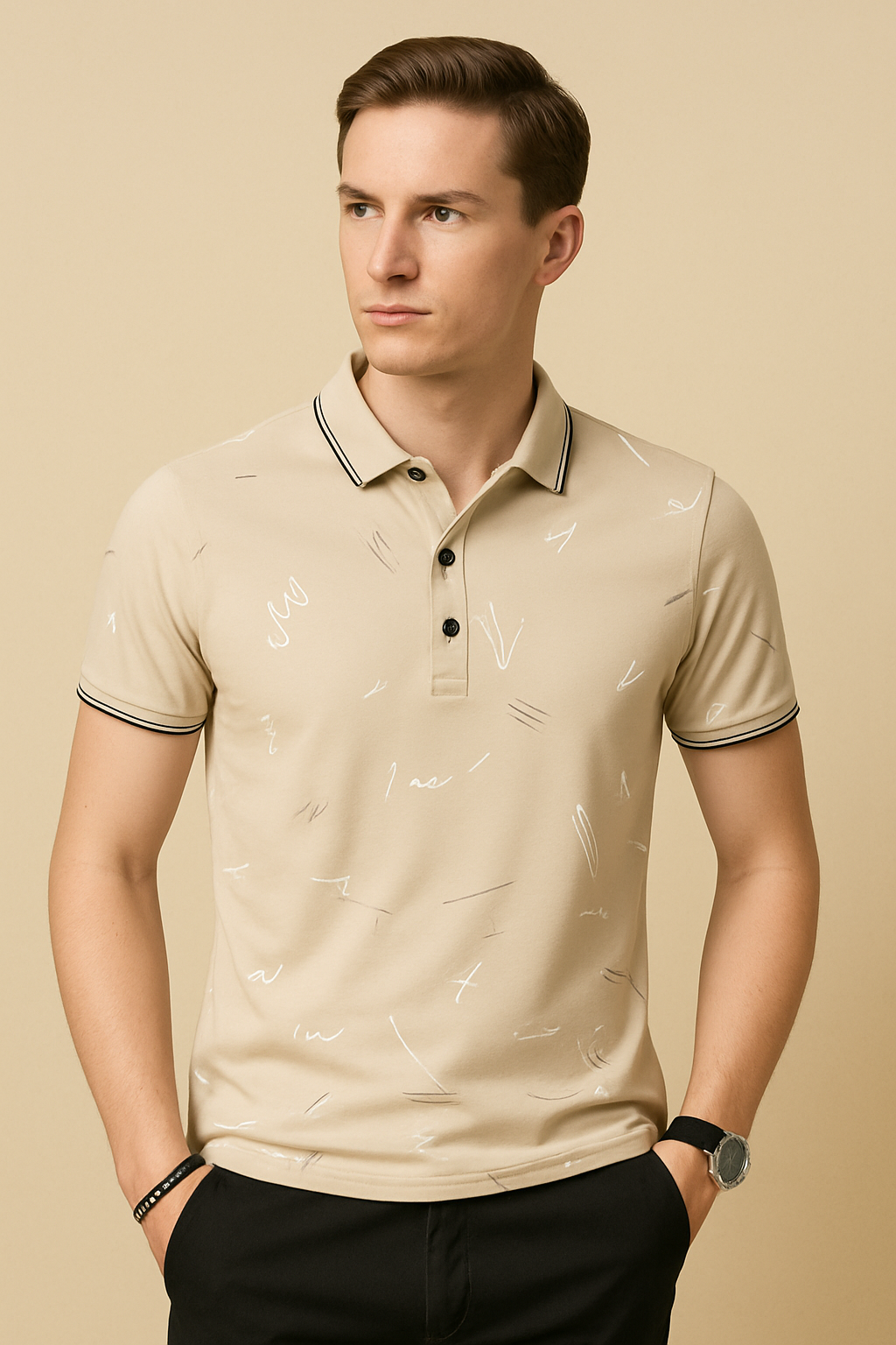 Men's thin polo shirt