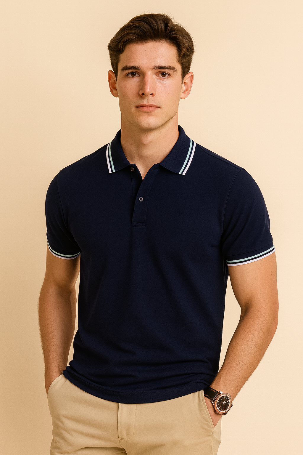 Button Men's Casual Polo Shirt