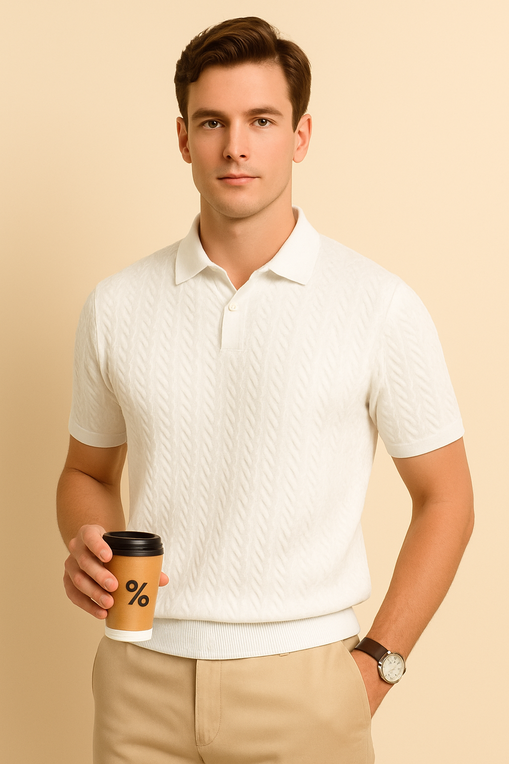 Front Button Short Sleeve Simple Polo Shirt