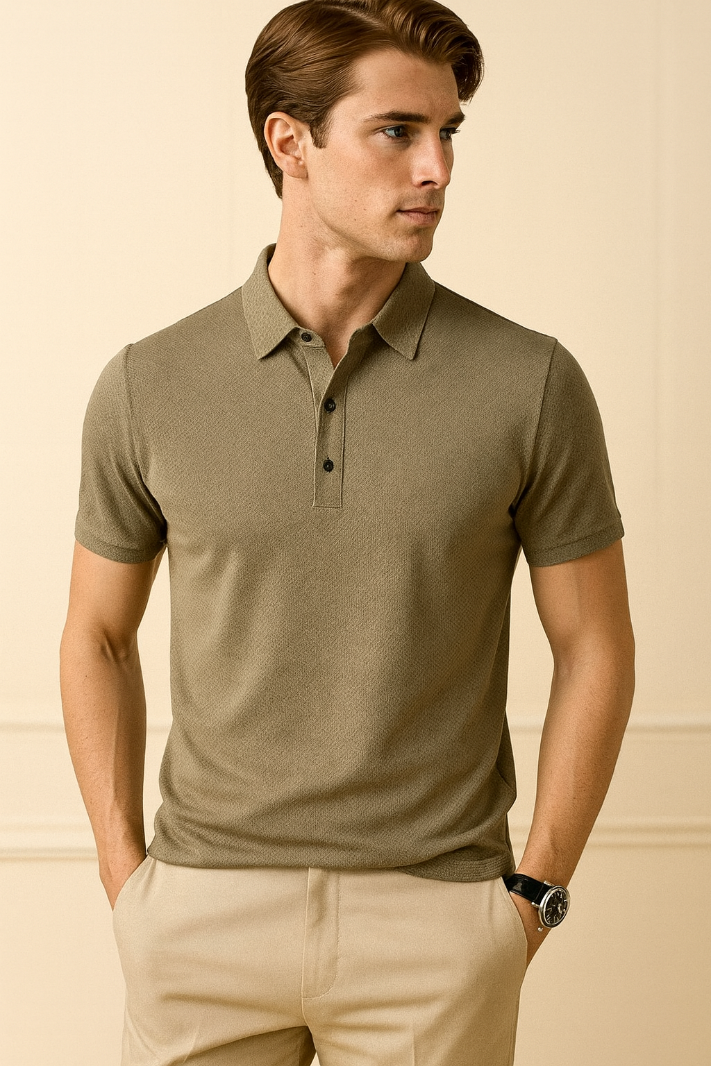 Men's Short-sleeved Youth Casual Polo Shirt