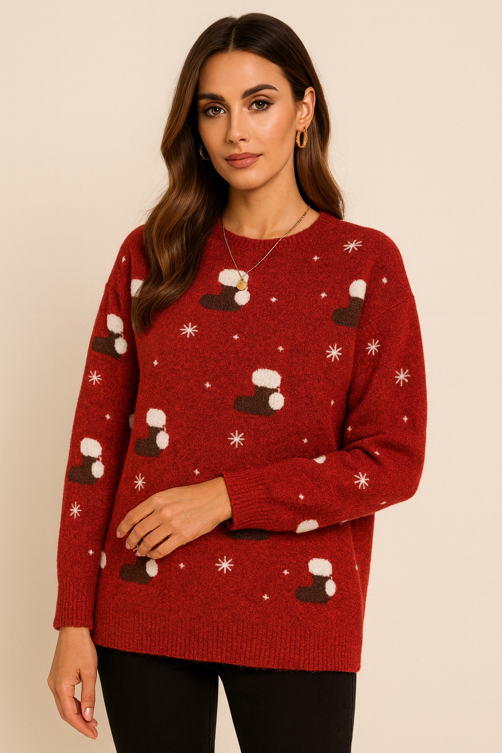 Christmas Sweater Women Knitted Jumper Femme