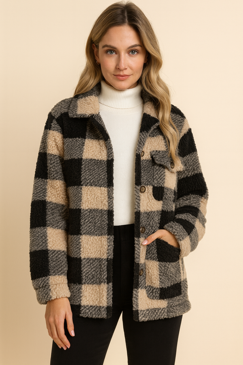 Coat Pocket With Long Sleeve Winter Fashion Casual Coat