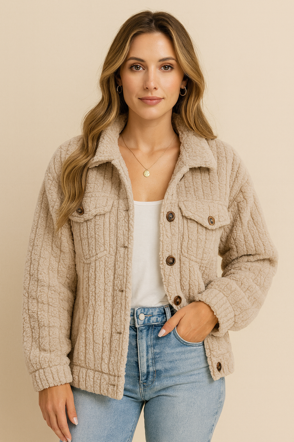 Lapel Bag Cover With Fleece Comfort Casual Women's Thick Plush Coat