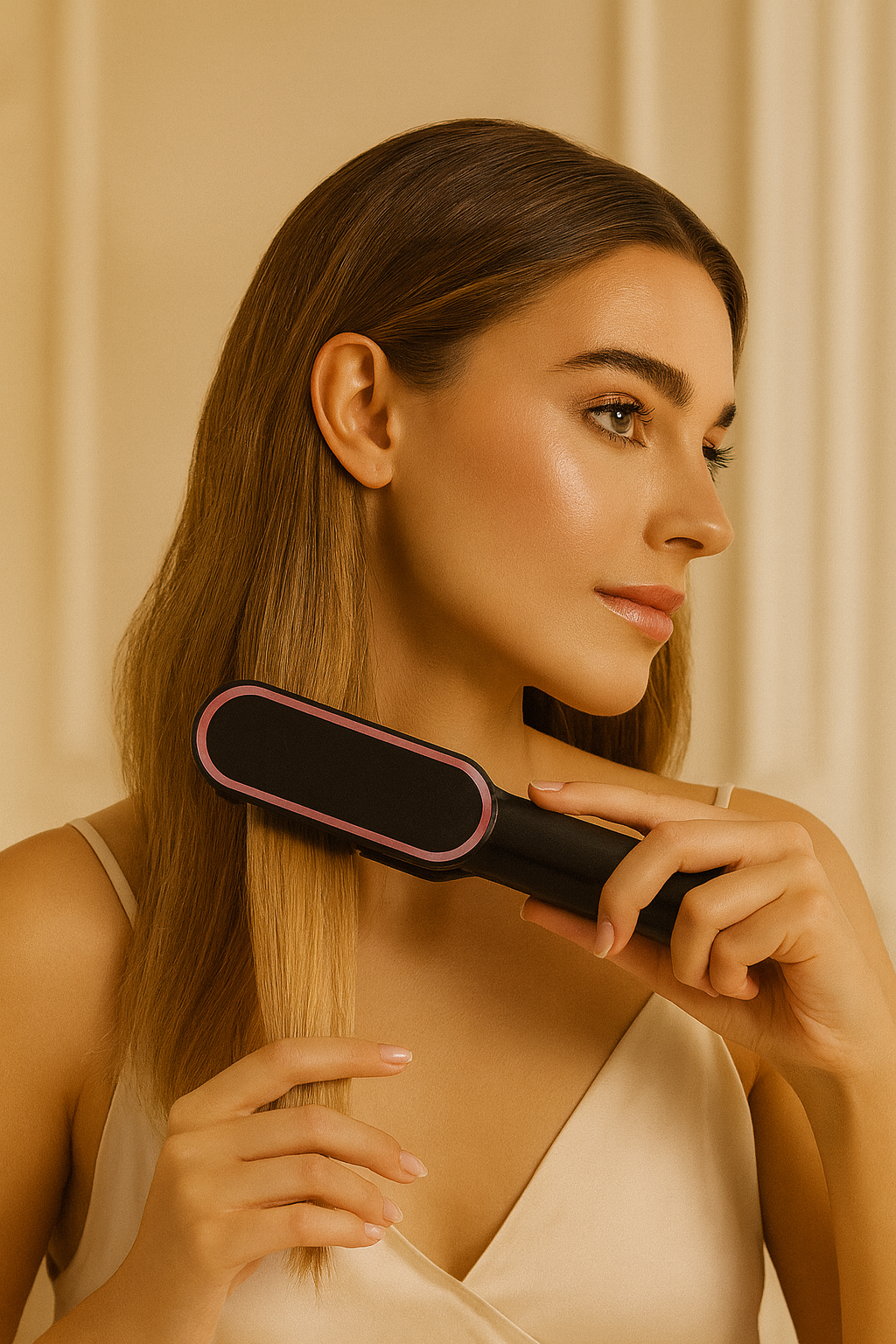 3-in-1 Electric Hair Straightening Brush – 120/220V