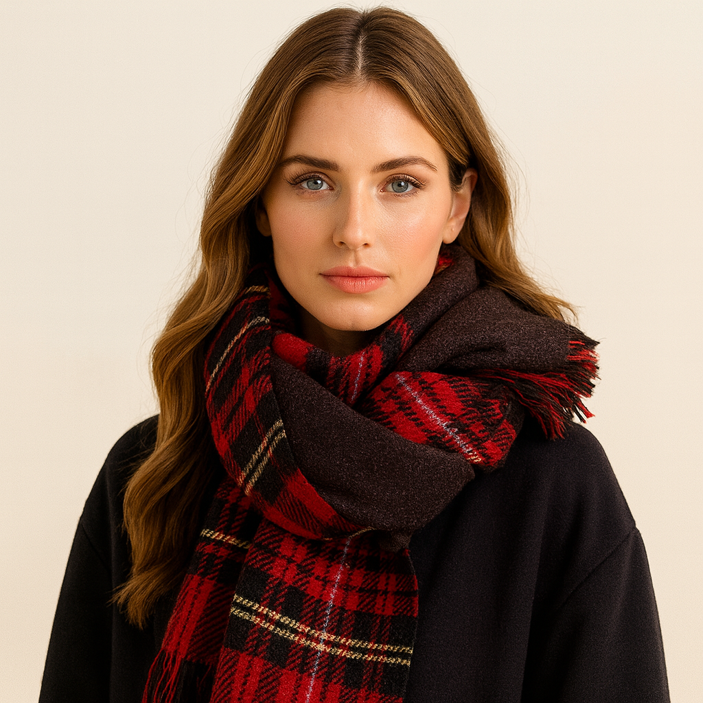 Women's Plaid Scarf Winter