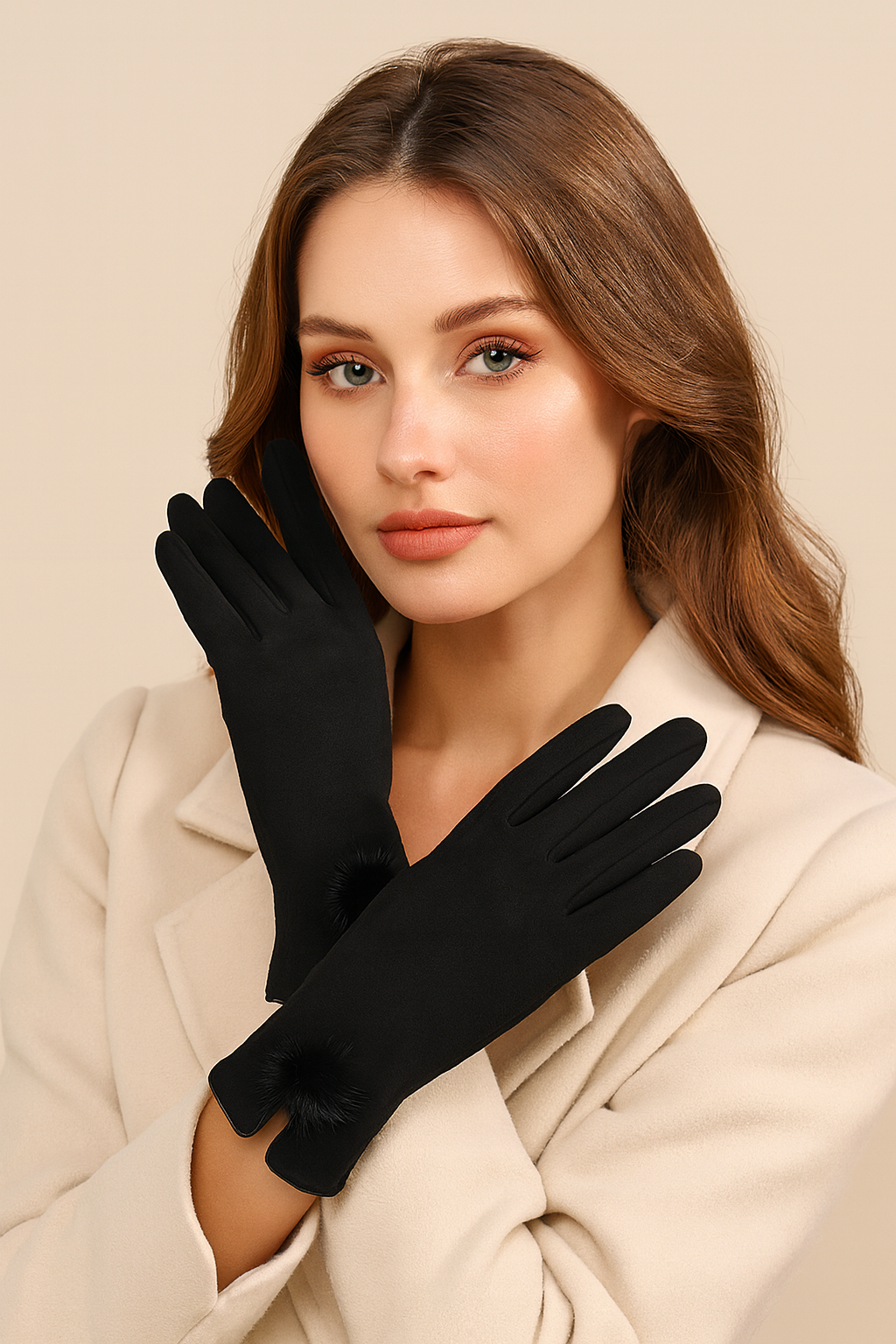 Suede Glove Warm Finger Gloves