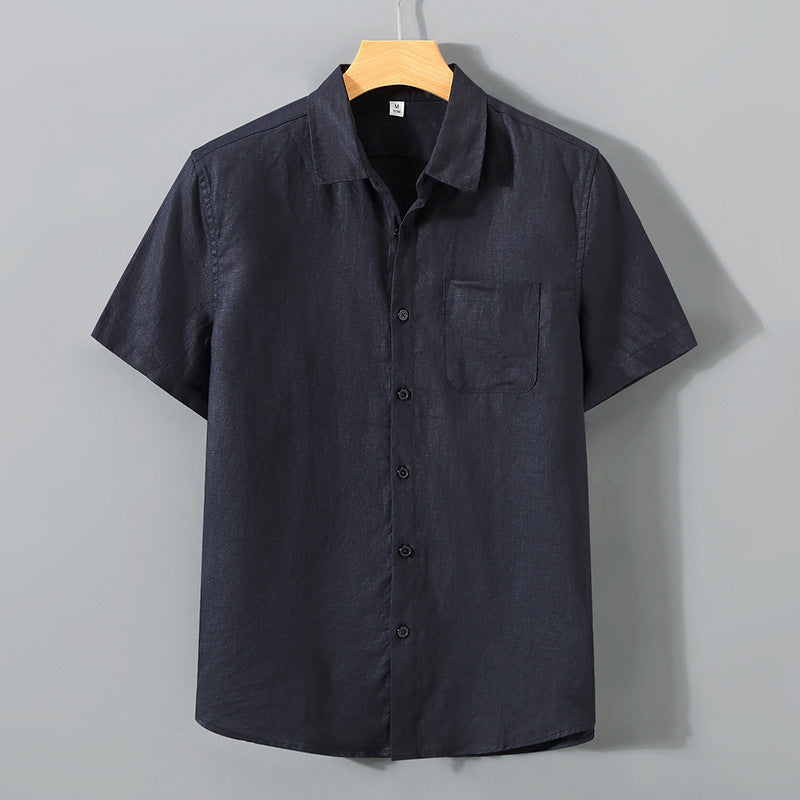 Summer linen short-sleeved shirt