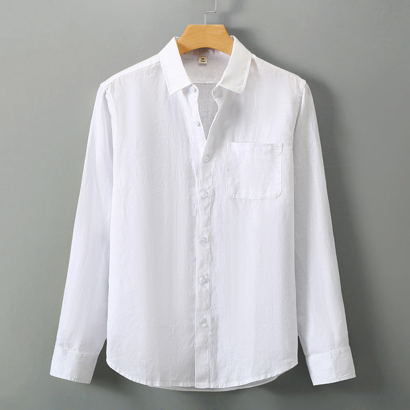 Summer linen short-sleeved shirt