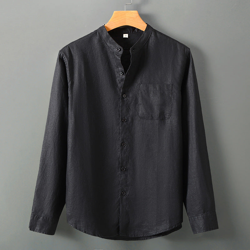 Summer linen short-sleeved shirt