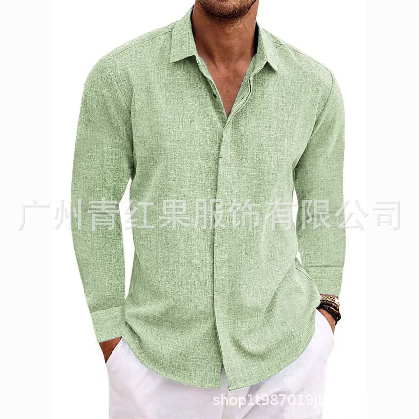Men's linen long-sleeved