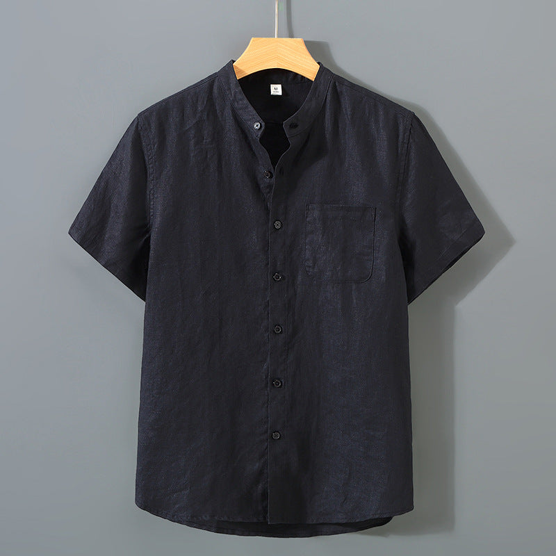 Summer linen short-sleeved shirt