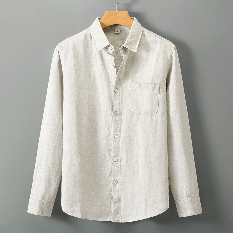 Summer linen short-sleeved shirt