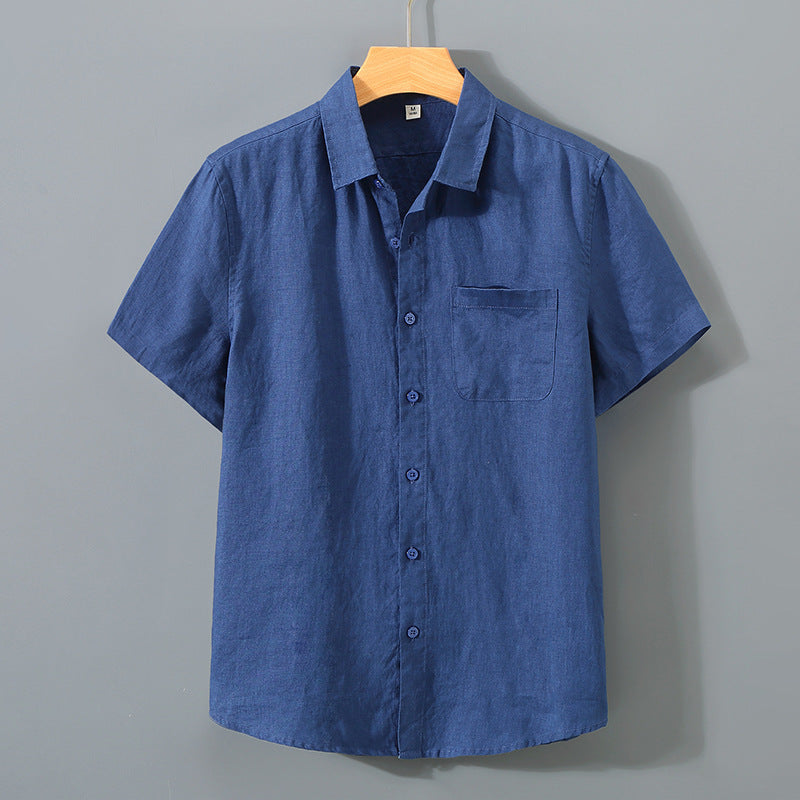 Summer linen short-sleeved shirt