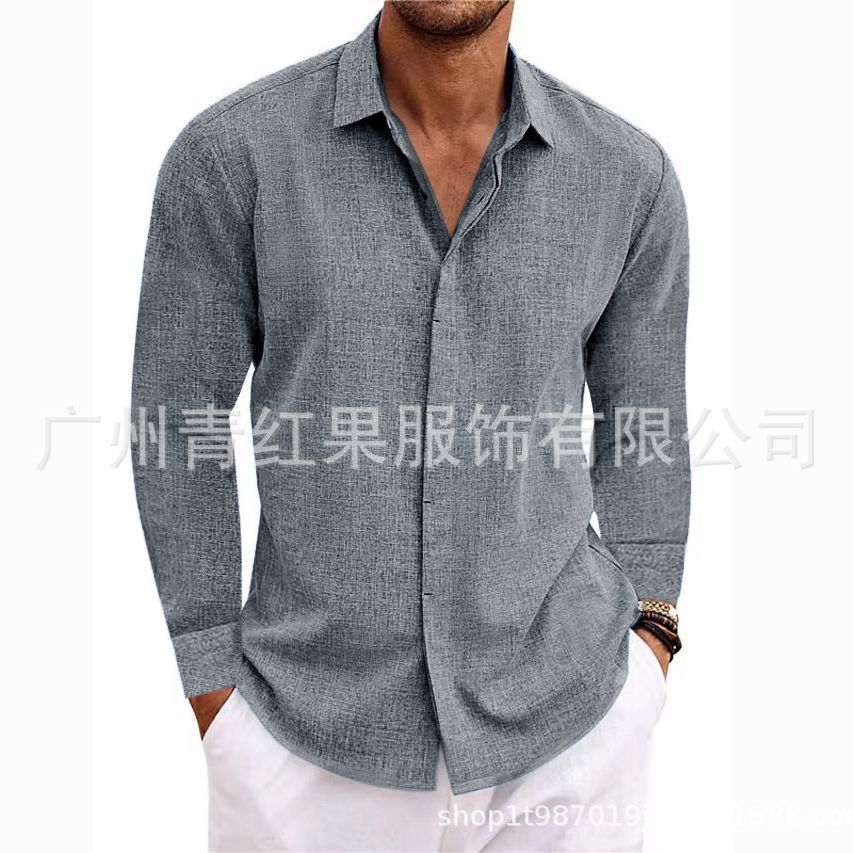 Men's linen long-sleeved