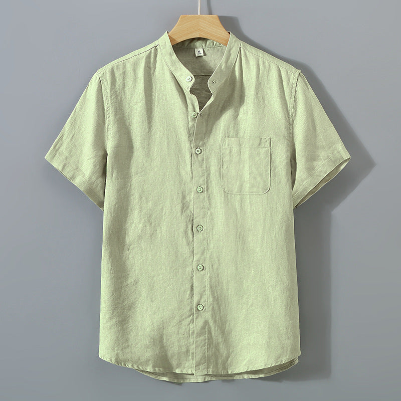 Summer linen short-sleeved shirt