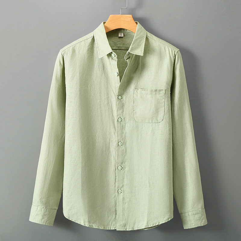 Summer linen short-sleeved shirt