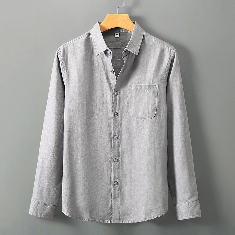 Summer linen short-sleeved shirt
