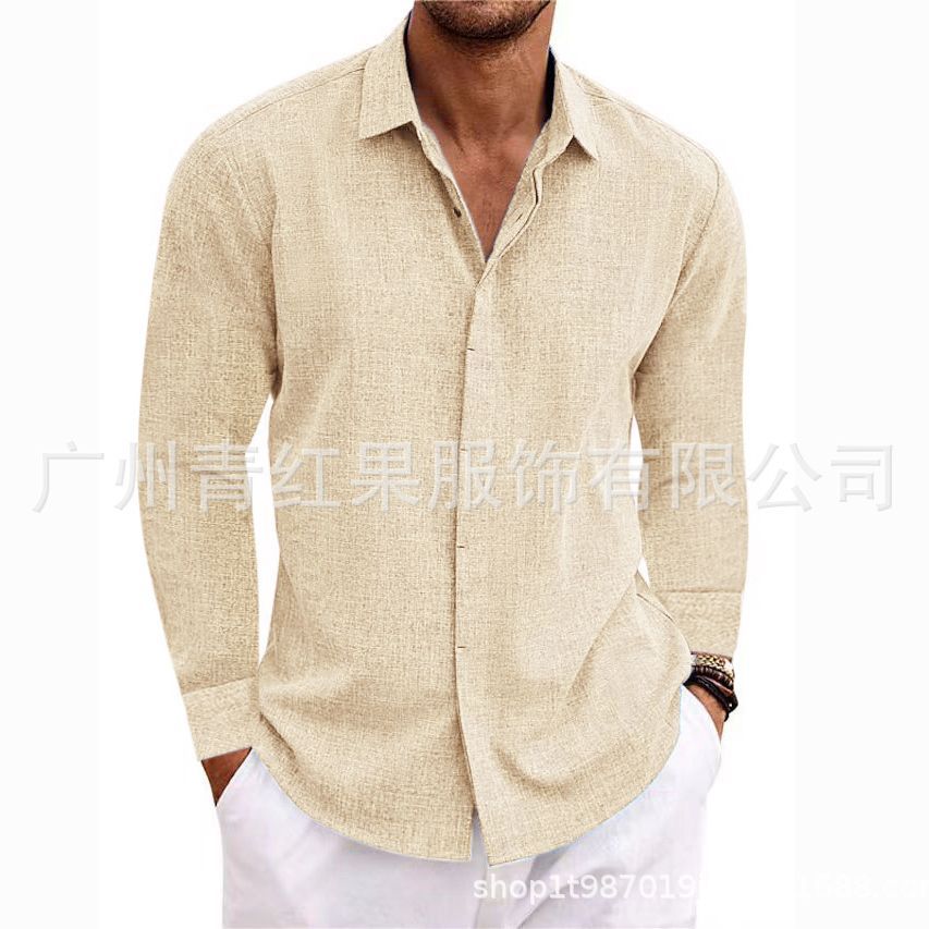 Men's linen long-sleeved