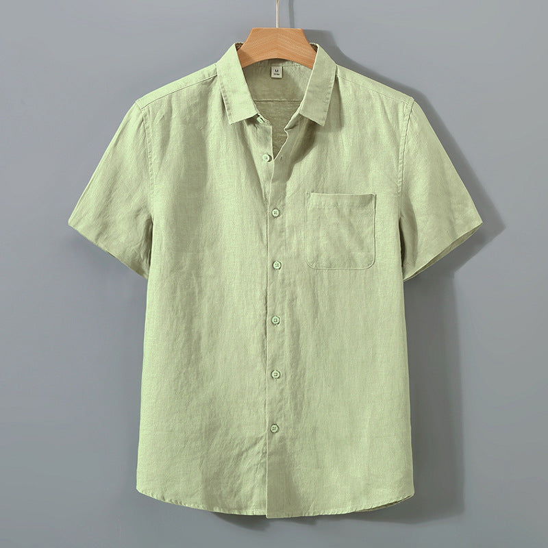Summer linen short-sleeved shirt