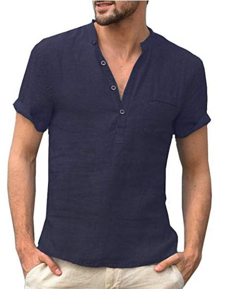 hot style men's anti-cotton linen shirt