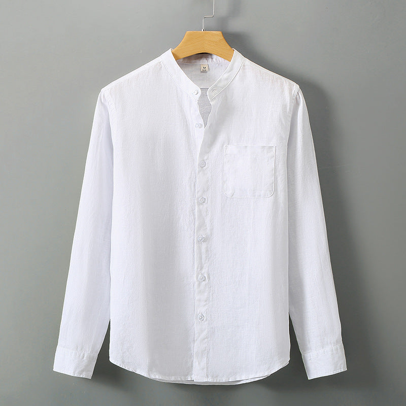 Summer linen short-sleeved shirt