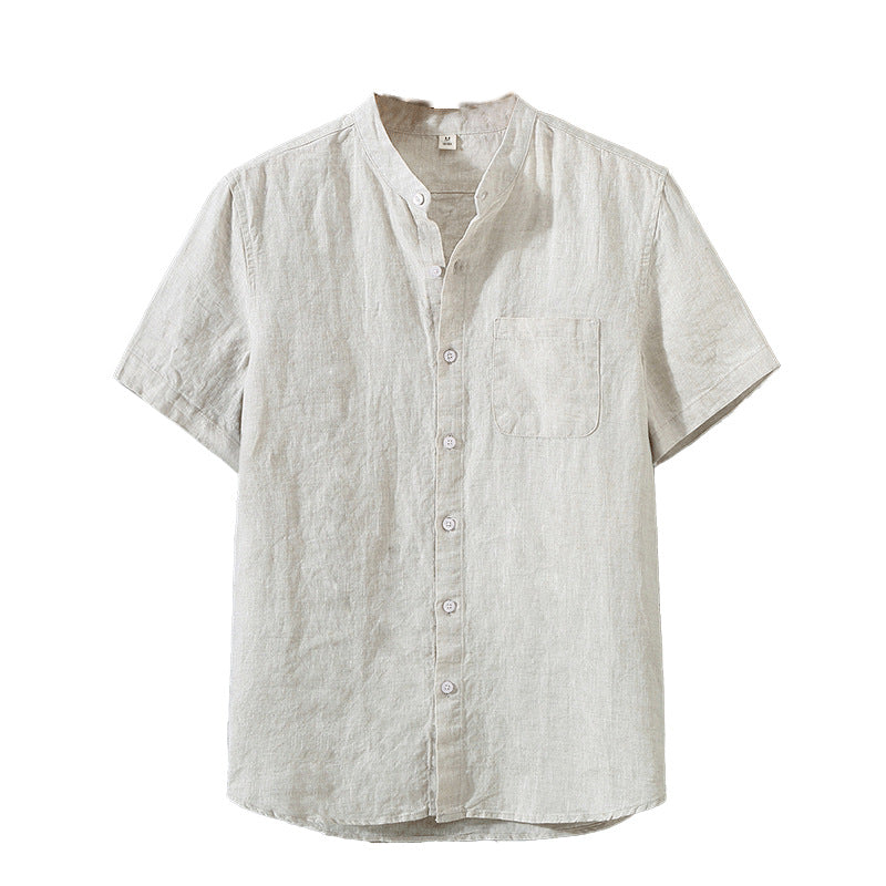 Summer linen short-sleeved shirt